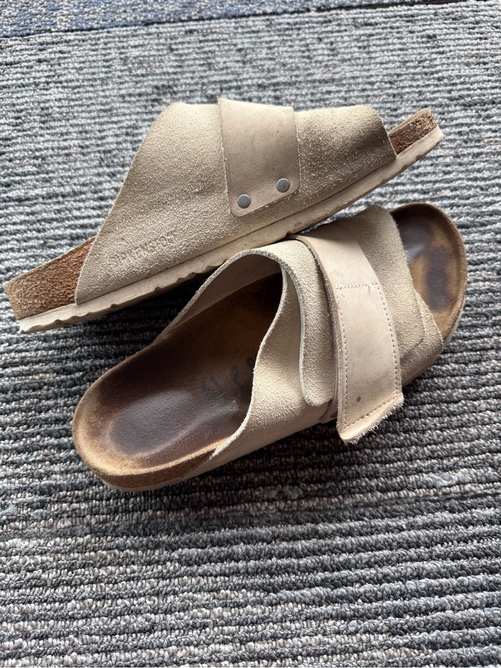 Birkenstock Brown Suede Footbed Sandals